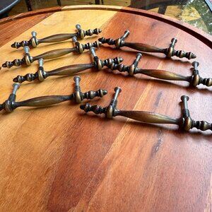 Vintage Brass Drawer Pull Handles Set Of 7